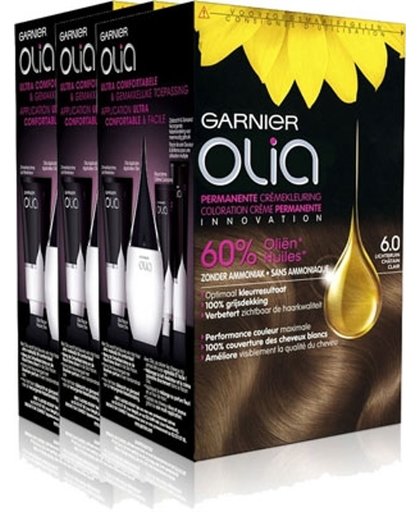 Garnier Olia Permanente Kleuring 6.0 Voordeelverpakking