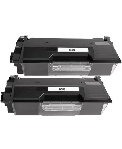 2 Pack Compatible Zwart TN3480 Toner cartridge Vervanger voor Brother HL-L6200DW, HL-L6200DWT,HL-L6250DN,HL-L6300DW, HL-L6400DW , HL-L6400DWT
