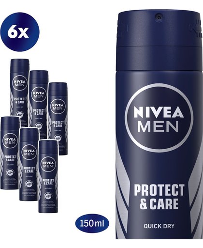 Nivea Men Deodorant Deospray Protect En Care Voordeelverpakking