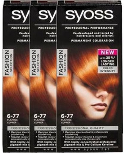 Syoss Color Fashion 6-77 Flaming Koper Voordeelverpakking
