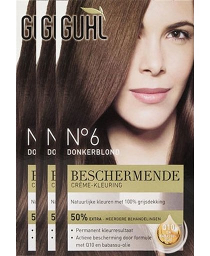Guhl Protecture Haarverf Beschermende Creme-Kleuring 6 Donkerblond Voordeelverpakking