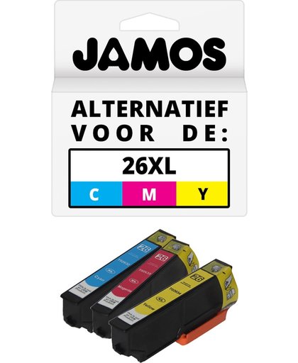 Jamos - Inktcartridges / Alternatief voor de Epson 26XL Kleuren CMY Set