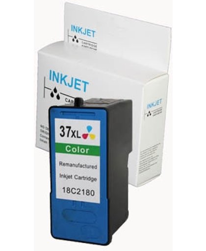 Toners-kopen.nl Lexmark 18C2180E 18C2180 alternatief - compatible inkt cartridge voor Lexmark 37Xl kleur met niveau-indicator wit Label