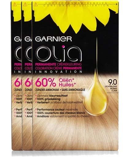 Garnier Olia Permanente Kleuring 9.0 Licht Blond Voordeelverpakking
