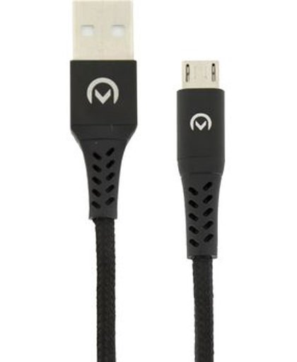 Mobilize Nylon Braided Charge/Sync Cable Micro USB 2.4A 20cm. Black