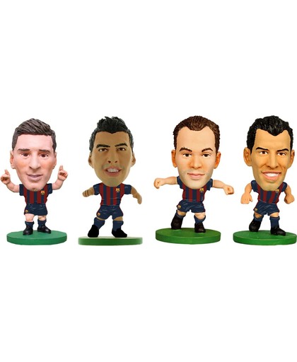 Soccerstarz voetbalpoppetjes BARCELONA 4-pack ⚽ Lionel Messi ⚽ Luis Suarez ⚽ Andres Iniesta ⚽ Sergio Busquets