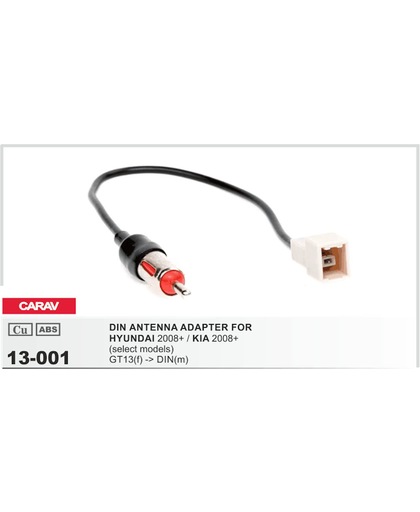 antenne kabel / verloopkabel geschikt voor HYUNDAI 2008+ (select models) / KIA 2008+ (select models)  GT13(female) -<gt/> DIN(male) CARAV 13-001