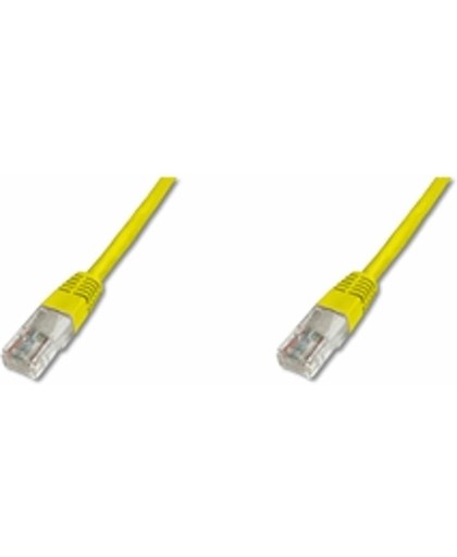 Digitus Patch Cable, UTP, CAT5E 1.0m 1m Geel netwerkkabel