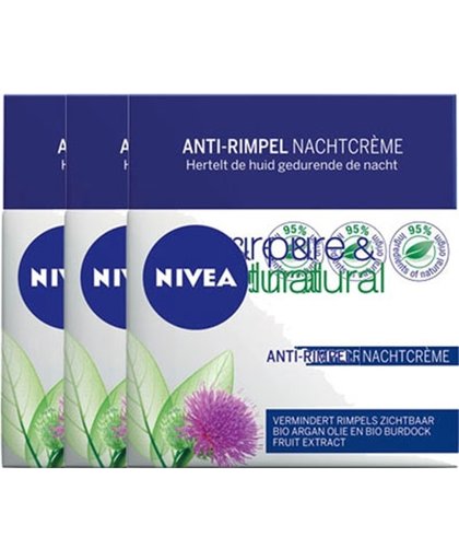 Nivea Pure and Natural Nachtcreme Anti-age Voordeelverpakking