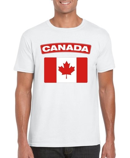 Canada t-shirt met Canadese vlag wit heren - maat S