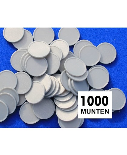 Blanco consumptiemunten / drankmunten - zilver - 1000 stuks