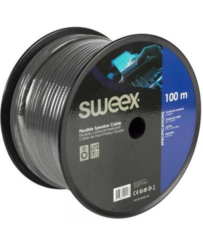 Sweex SWOR15030E100 Luidsprekerkabel op Rol 2x 1.50 mm 100 m Donkergrijs