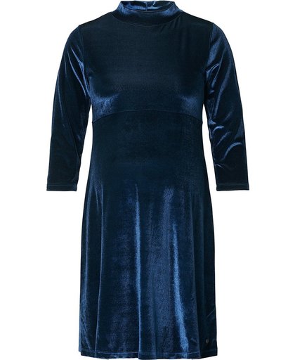 Esprit Fluwelen jurk met staande kraag en stretch Night Blue for Women Maat M