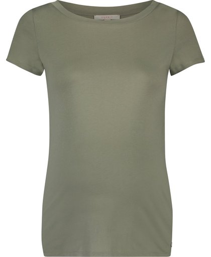 Esprit Shirt met details van netstof, 100% katoen Real Olive for Women Maat M