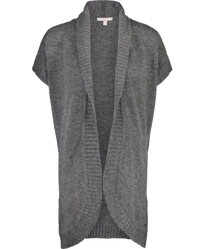 Esprit Open vest met ribboorden Dark Grey Melange for Women Maat XS