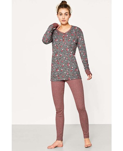Esprit Jersey pyjama met patroonmix Light Grey for Women Maat 44