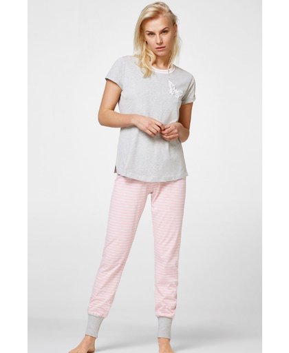 Esprit Pyjamaset met strepen en vlinder Medium Grey for Women Maat 36