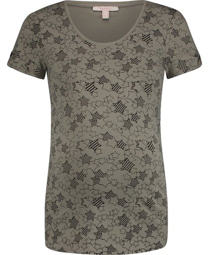 Esprit Shirt met stretch en cut-outs Real Olive for Women Maat M