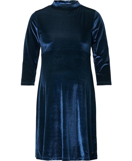Esprit Fluwelen jurk met staande kraag en stretch Night Blue for Women Maat S