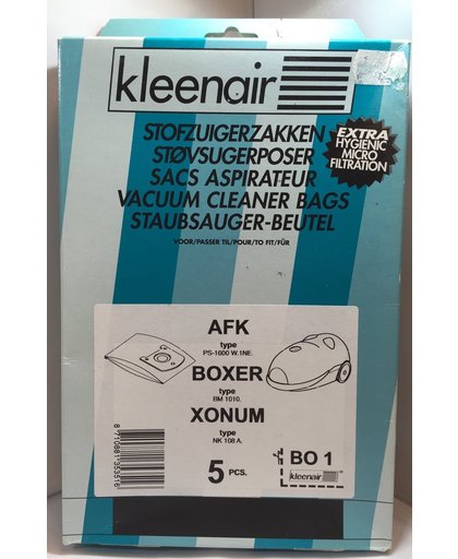 Kleenair stofzuiger zak papier met micro filtration - AFK / BOXER / XONUM stofzuigerzakken