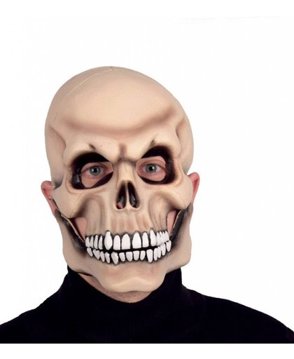 Halloween Masker Skelet met bewegende kaak Deluxe driekwart