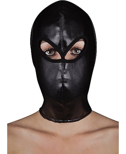 Extreme Leather Hood with Ribon Ties
