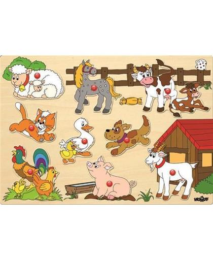 Woody inzet puzzel boerderijdieren 91905