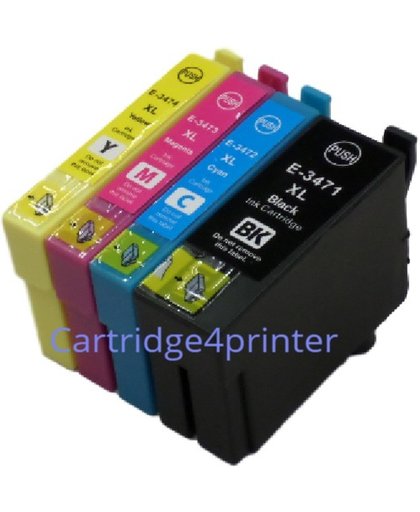 compatible ink Epson T34XL | 1x T3471XL BK  + 1x T3472XL C + 1x T3473XL M + 1x T3474XL Y |(4stuks)