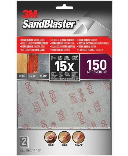 3M SandBlaster Ultraflex schuurpapier k150 2 stuks