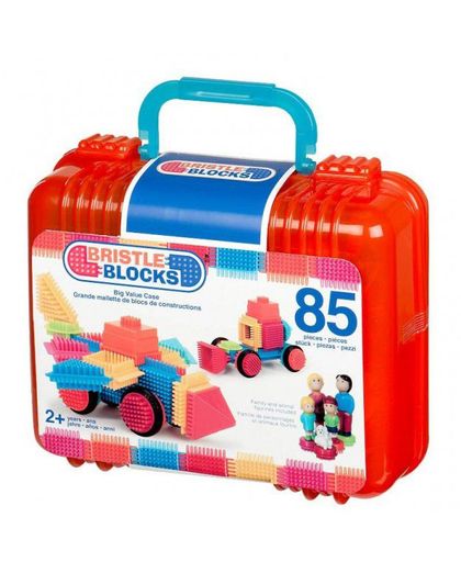 Bristle Blocks Koffer met Familie Figuren en Huisdier met 85 Stuks
