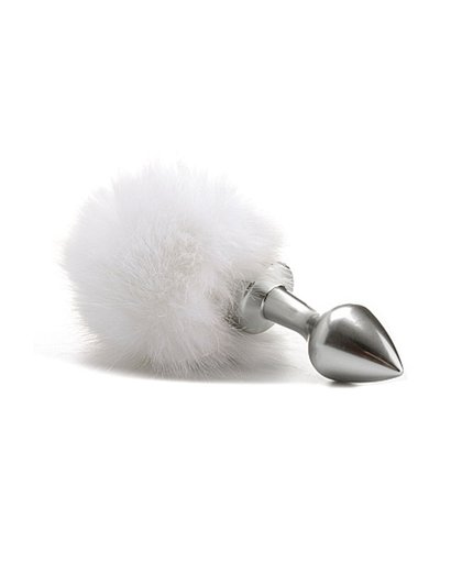 Beginner Bunny Tail Buttplug - Silver