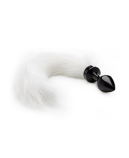 White Tail Buttplug - Black