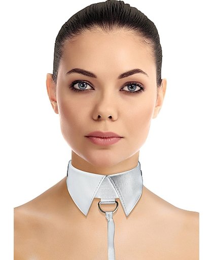 Classic Collar with Leash - White