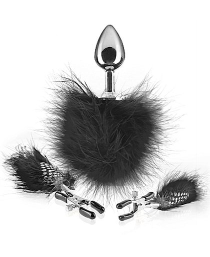 Feather Nipple Clamps and Anal Plug