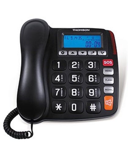 Thomson TH-525FBLK telefoon Analoge telefoon Zwart