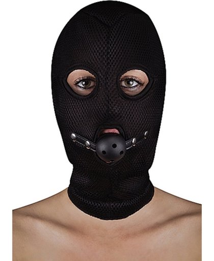 ouch BDSM masker van netstof met open balknevel