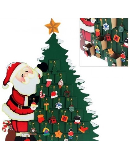 deuba Calendrier de l&#39;Avent Père Noël sapins étoile avec tiroirs à remplir