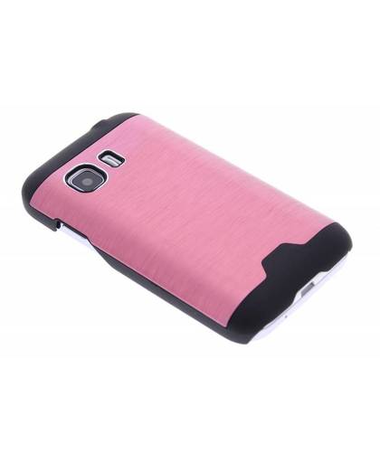 Roze brushed aluminium hardcase hoesje voor de Samsung Galaxy Young 2
