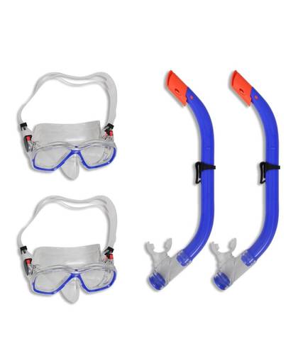Duik en snorkel set van 2 met bril voor kinderen