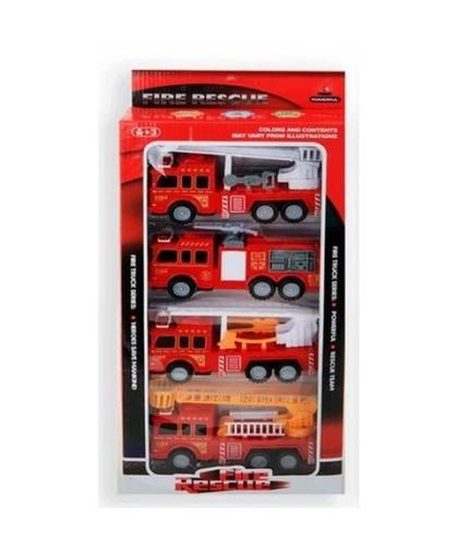 Speelgoed brandweerauto set 4-delig