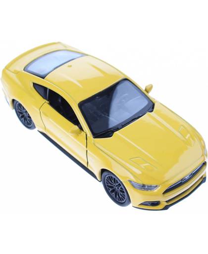 Welly metalen Ford Mustang 2015 geel 12 cm