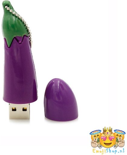 Eggplant / Aubergine USB Stick 16gb - Prachtige 3D geprinte Aubergine Emoji - Bekend van Whatsapp