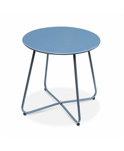 alice s garden Table d&#39;appoint Cecilia ?45cm en acier thermolaqué, bleu grisé.