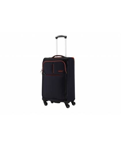 Nowi Ravello - extra lichtgewicht handbagage koffer - reiskoffer trolley - 45 cm - gevoerde binnenkant - zwart - oranje