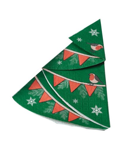 Vintage Noel - Papieren servetten - Kerstboom (12 stuks)