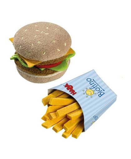 Haba biofino hamburger met frietjes 7 x 7 cm
