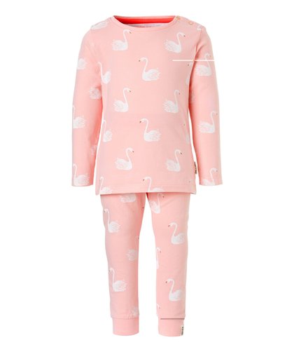 pyjama Teri met zwanen roze