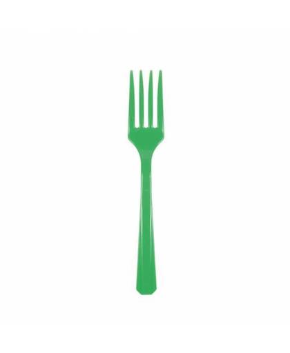 Groene vorken plastic 10 stuks