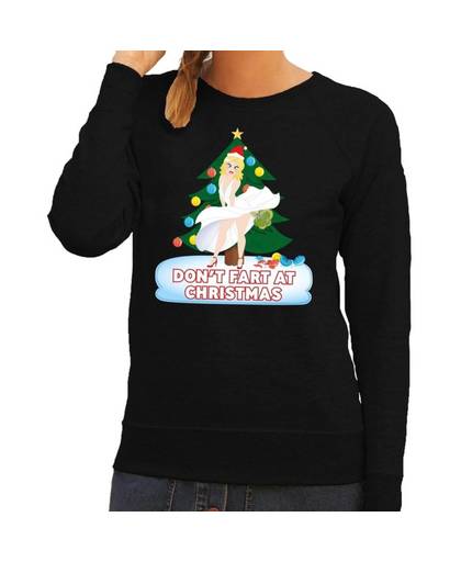Foute kersttrui / sweater zwart - Marilyn Monroe - Dont Fart at Christmas L (52)