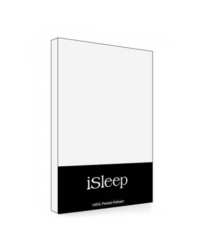 iSleep Split-Topper hoeslaken Perkal Katoen - Wit - 180x220